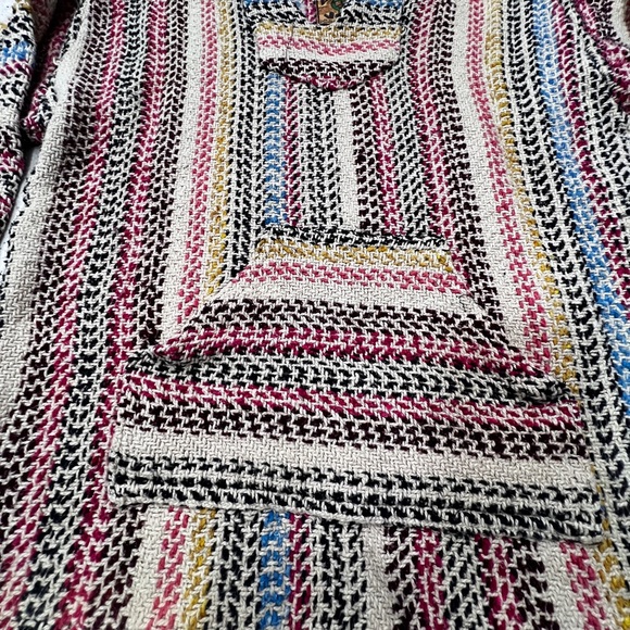 Baja Joe Colorful Hoodie boho Men’s Small Cotton Blend Trippy Hippy - Picture 2 of 9